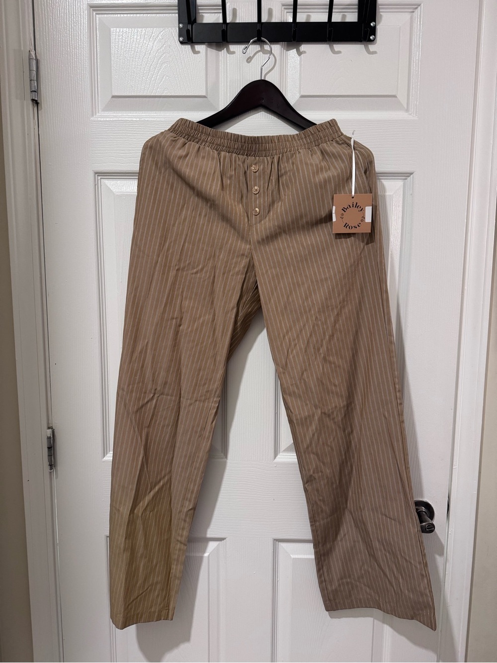 NWT Bailey Rose Striped Pants in Camel